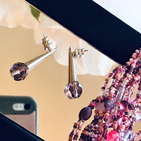 GIOVANNA CHANTAL Jazzy Tear Drop Earrings - Purple - Picture 4 of 8